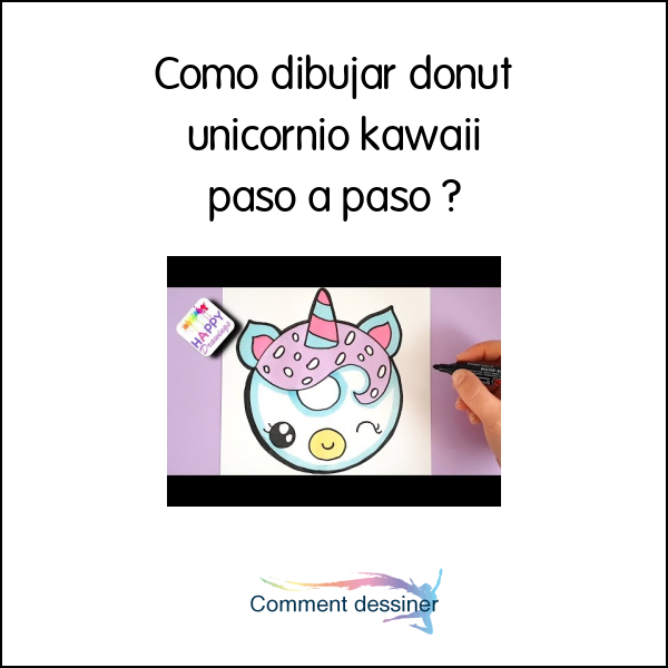 Como dibujar donut unicornio kawaii paso a paso